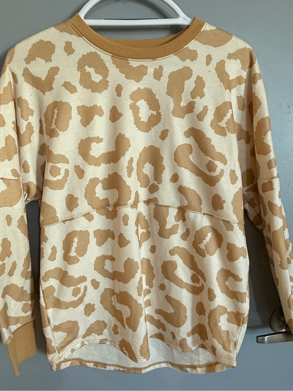 LuLaRoe Supply Crew Beige Leopard Print Sweatshirt - Women